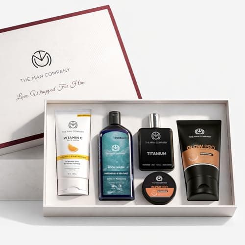 The Man Company Men's Grooming Kit - Unforgettable Him | Premium Men's Grooming Gift Set | Cleanses & Moisturises - Set of 5 | Anniversary gift Set for Boyfriend , Husband