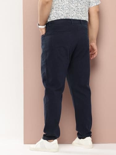 Thomas Scott Men Plus Size Pure Cotton Chinos Trousers(TSB097_Navy_46) 3
