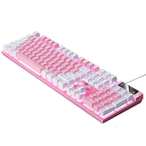 BNF®Mechanical Gaming Keyboard USB LED Lighting for Game Office Pink White|Computers/Tablets & Networking|Keyboards, Mice & Pointers|Keyboards & Keypads|Package Includes:1 Piece Gaming Keyboard 3