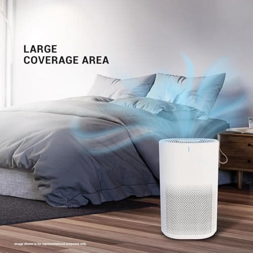 Eureka Forbes Air Purifier 150 for bedroom | Covers upto 200 Sq. Ft. | True HEPA H13 Filter & Surround 360° Air Technology | Removes 99.97% Dust & Particulate Matter | 3-Stage Purification 4