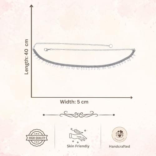 AccessHer Silver Plated Adjustable Waist Chain for Women & Girls | Kamarbandh with Gold Beads | Belly Chain Jewellery for Saree, Dresses & Jeans | Stylish Accessory 5