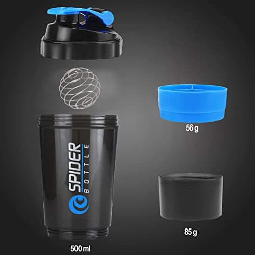 COOL INDIANS Promotion Protein Shaker Bottle with 2 Extra Compartment Jars, Water Shaker Bottle with Storage for Energy Powder Protein Nutrition Shaker Bottle for Gym Come with Compartment 4