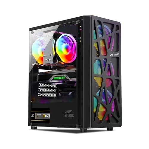 Ant esports Combo Elite 1100 Mid-Tower Computer Case/Gaming Cabinet - Black with Ant Esports VS400L NonModular High Efficiency Gaming Power Supply/PSU with Continuous Power and 120mm 2