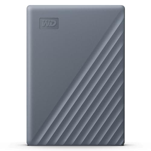 WD Western Digital My Passport 5TB Grey- Portable Hard Drive, Works with USB-C