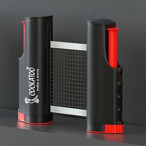 Cockatoo Table Tennis Portable Adjustable Net, Spin Fit TT Net with Box -Red 5