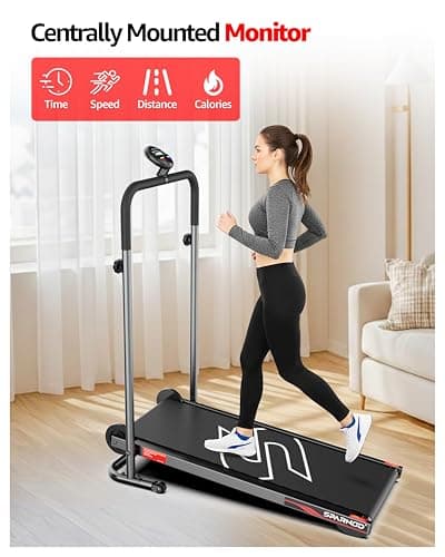 Sparnod Fitness STH-450 Manual Treadmill for Home Use, Adjustable Handle Height & Manual Incline, LCD Display, Compact & Foldable with Wheels, 120 kg Max User Weight, Assembly Required 3