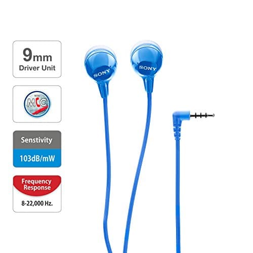 Sony MDR-EX14AP Wired in Ear Headphone with Mic (Blue) 3