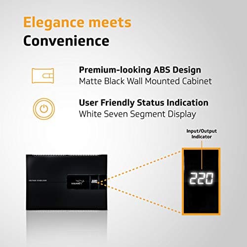 V-Guard Voltino Digi TV Stabilizer | Applicable for Smart TVs up to 120cm (47)+Set Top Box,Home Theatre/Gaming Console| Seven Segment Digital Display | 2.25 Ampere Capacity | 2 Year Warranty | Black 5