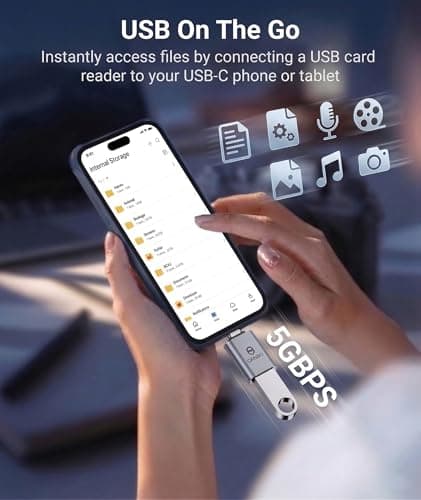 GANBO USB C to USB A OTG Adapter, Type A to Type C Converter, USB 3.0 High-Speed Data Transfer, Backward Compatible Plug & Play for Laptops, Smartphones, Tablets 2
