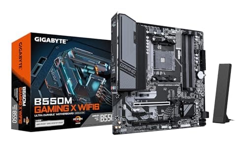GIGABYTE B550M Gaming X WIFI6 Motherboard - AMD Ryzen 5000 CPUs, 5+3 Phases VRM, up to 3200MHz DDR4, 1xPCIe 4.0 + 1xPCIe 3.0 M.2, Wi-Fi 6, 1GbE LAN, USB 3.2 Gen 1