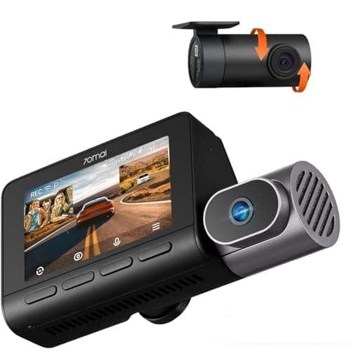 70mai 4K T800 3 Channel Dash Cam, Dash Cam Front and Rear Inside(2160P+1080P+1080P), STARVIS 2 IMX678 & IMX662, HDR Night Vision, WiFi 6, ADAS, Super-Capacitor, 24H Parking Mode, Upto 512GB Supported