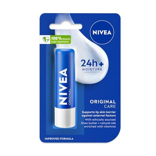 NIVEA Original Care 4.8g Lip Balm|24 H Melt in Moisture Formula|Natural Oils|Nourished Lips,4.8 g (Pack of 1) 2