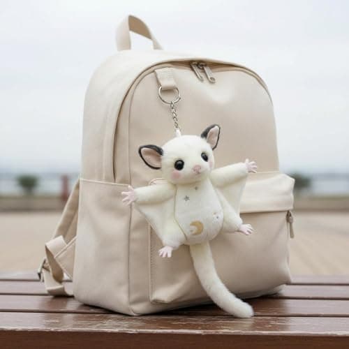 OJIVA® Cute Sugar Glider Keychain Soft Sugar Glider Stuffed Lightweight Flying Squirrel Charm PP Cotton Filling for Backpack, Keys, Gray Ears S Flying|Toys & Hobbies|Beanbag Plush 4