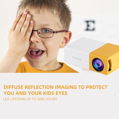 OneXsale Mini Projector – 720P HD Portable Home Theater Video Projector, 1200 Lumens, HDMI USB SD Card Ports, Remote, Compatible with Phone Laptop TV Stick, Indoor Movie Projector for Bedroom 4