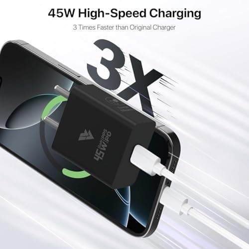 DR VAKU® 45W Samsung Fast Charger Type C PD GaN Travel 45 Watt Adapter for Samsung Galaxy S25 Ultra/S25/S24 Ultra/S24/S23/S23 Ultra/S22 Ultra/Z Fold6/Flip/Tab S10 Ultra/S9 Fe/A9 Plus/A8 2