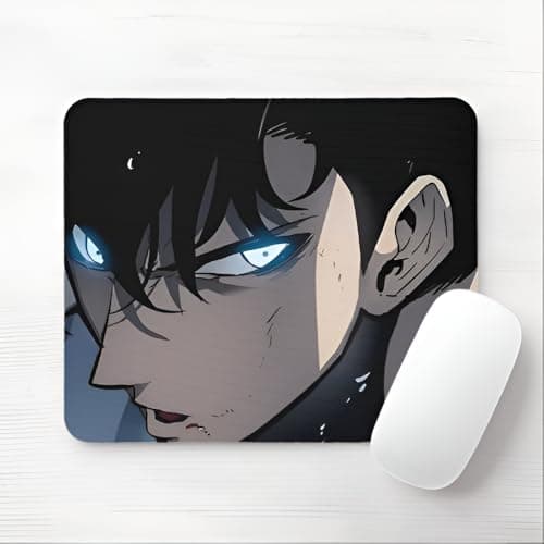 MS ART & CRAFT Anime Gaming Mouse Pad, Blue Eyes Character Design, Non-Slip Base 23cm to 19cm