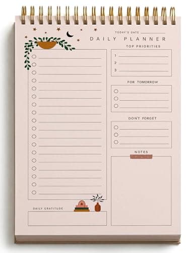 Zaslan To Do List Notepad - Daily Planner Notepad Undated 54 Sheets/108 Pages Tear Off, 6.5" x 9.5" | Planning Memo Pad | Checklist Productivity Note Pad (Moon)