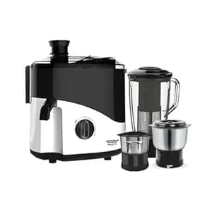 Maharaja Whiteline Odacio Pro Juicer Mixer Grinder With 3 Versatile Jars || 500 Watt || Food Grade Safe || 2 Year Warranty || Black and White