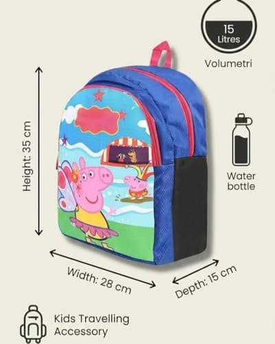 Lightweight Kids School Backpack 15L Cartoon Printed Bag for Boys & Girls | Cute Travel Backpack Bag for Children 3-5 Years Ideal for Preschool Nursery to 1st School Bag (Royal Blue & Multicolor) 3