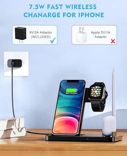 Magnetic Multi Purpose, Smart Mult Function Devices Docking Station Stand, 40W Best 4 in 1 Foldable Wireless Fast Mobile Charging Station for Multiple Devies with iPhones, iWatch, Airpods, Pencil 3