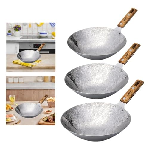 TRENDYNEST Traditional Wok Pan Practical Anti Scalding Handle Home Use Kitchen Cookware 22cm 5