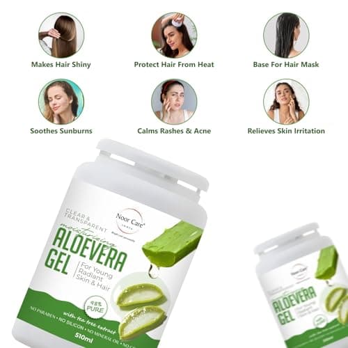 Noor Care INDIA Pure Aloe Vera Gel for Skin and Hair, 1000ml | Hydrates, Moisturizes & Soothes Irritated Skin| Pure & Natural Aloe Vera Gel for Face, Acne, Scars, Dark Circles & Sunburn 5