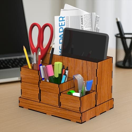Desk Organizer with 4 Compartments Stylish Table Organizer for Office Desk Storage Box for Stationery and Accessories Unique Corporate Gift