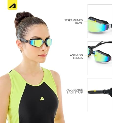 Boldfit Swimming Goggles for Men & Women With Adjustable Strap, Swimming Goggles for Women Air Tight & for Adults With Ear & Nose Plug Set- Black 2