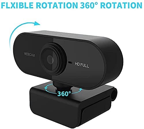 FNX Full HD 1080P Plug and Play, 360° Flexible Rotatable Clip Webcam with Microphone Streaming for Video Calling and Recording USB PC 3