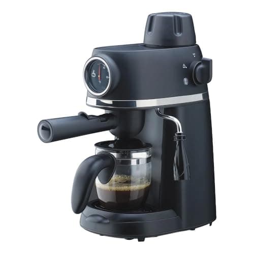 Morphy Richards Europa 800-Watt Espresso Coffee Maker | Retro Design with Thermo Dial | Steam Control Milk Frother for Cappuccino & Latte | Removable Drip Tray | 2-Year Warranty | Black