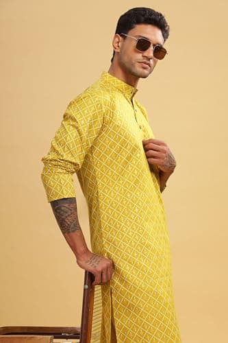 BE ACTIVE Cotton | Traditional and Elegant Look | Indian Kurta for Men | Full Sleeve Kurta C-RF0062 KR 3 M 3