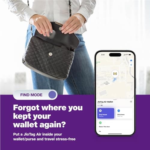 JioTag Air for iOS (Gray) Worldwide Tracker, Pair with Apple Find My app for keys, luggage, bikes, purses etc. inside & outside Bluetooth range, No SIM/subscriptions required, 1+1 year battery, 120 dB 2