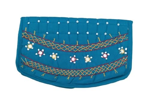 SriAoG Handcrafted Wallets for Women Traditional Ethnic Mobile Purse for Girls Ladies Party Clutches Cotton Embroidery Work Diwali Deepawali Gifts 8 Inch Ramagreen