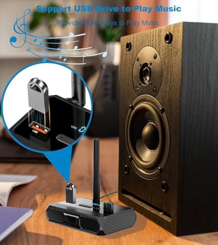 Tobo Bluetooth 5.3 Receiver for Home Stereo, Low Latency & HD Music Audio Bluetooth to RCA Adapter for Stereo/Speakers/Wired Speakers/Home Music TD-1349WA 3