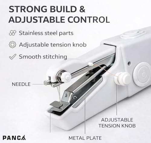 PANCA Handy Stitch Mini Sewing Machine | Portable Handheld Silai Machine for Quick Stitching, Clothes Repair & DIY Craft | Manual Sewing Tool for Home Tailoring, Travel, Fabric Repair & Emergency Use 2