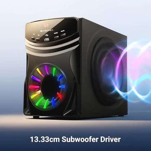 Zebronics 7.1 Channel Home Theatre Speaker, 140W Output, 13.33cm Subwoofer, RGB, Bluetooth, USB, AUX, LED Display, Remote Control, Wall-Mountable (Spark 207) 3