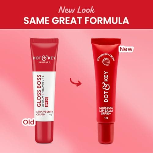 Dot & Key Strawberry Lip Balm (12gm) for Moisturization | Soft and Naturally Brightens Lips |Tinted Lip Balm with SPF 50 & Vitamin C + E | Lipbalm for Dry & Dark Lips | For Women 2