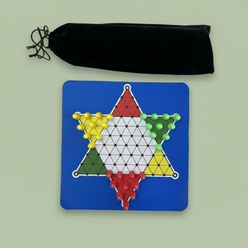 OJIVA® Chinese Checkers Set Multiplayer Chinese Checkers Game Set Educational Easy to Learn for Family, Travel, Board with Pieces 4