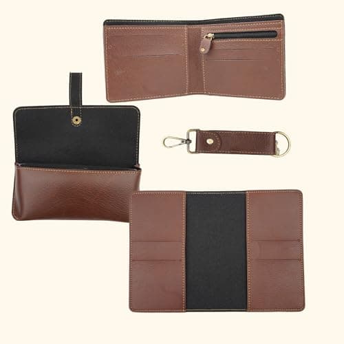 YOUR GIFT STUDIO Personalized Name & Charm Leather Wallet Mens Combo Gift Set Nexon Leather | Customized Birthday Anniversary Office Gifts for Man | Customized Gift Hamper for Men (Brown) 3