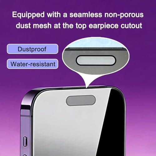 MACLEN Anti-Spy 4-Way 360° True Privacy Tempered Glass Militry-Grade Protector for iPhone 14 Pro Max,Case Friendly, 9H Hardness, Easy Installation 3