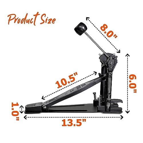 Softline Pro SP51 Iron Cobra Single Bass Drum Pedal Double Chain Drive Kick Pedal with Power Glide Cam, Adjustable Spring Tension & Beater Angle Heavy Duty Drum Pedal for Acoustic & Electronic Drums 2