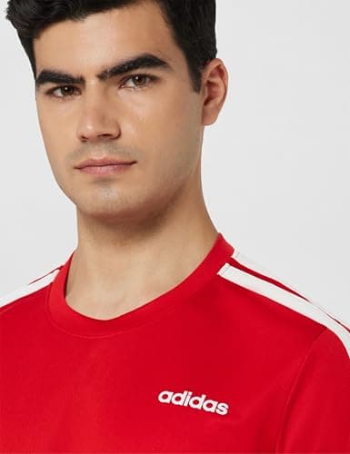 adidas Men Polyester Classic 3S Tee,Sports T-Shirts,Scarle, Large 3