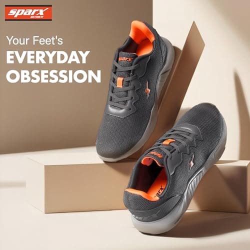 SPARX Mens Sx0648g D. Grey NEON Orange Sneaker - 10 UK (SX0648G) 3