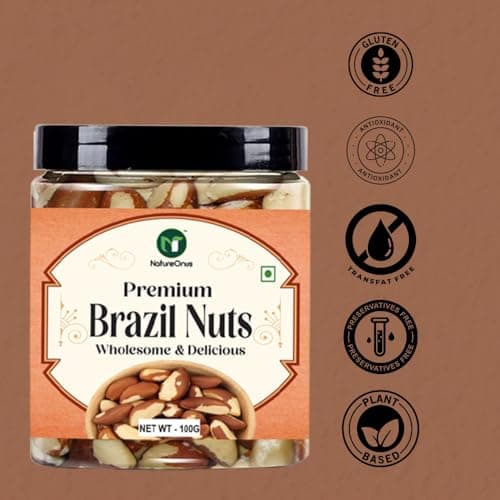 NatureOnus Premium Jumbo Brazil Nuts 100gms | Premium Grade Brazil Nut for a Nutritious Delight | Dry Fruits | Whole Brazil Nuts are loaded with high selenium contents 5