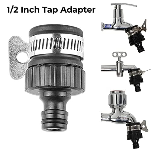 HOKIPO Plastic 1/2" Tap Adapter Hose Pipe Fitting For Kitchen Gardening Car Washing Cleaning, Pack Of 2 (AR1691*2), 6 X 5 Cm 2