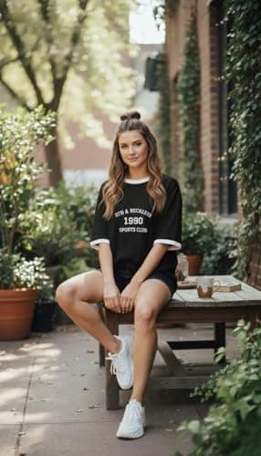 TQH Tshirt for Women | Oversized Tshirt for Woman | Tops for Women Western | Women's Tops | Woman Tee Loose Fit Drop Shoulder Printed T-Shirt for Casual Summer College Travel 5