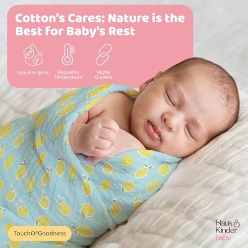 haus & kinder 100% Cotton Muslin Swaddle Wrap for New Born Baby | Pack of 5 (100×100 cm) | Baby Blanket & Swaddles for Newborn | Dream Safari Collection 3