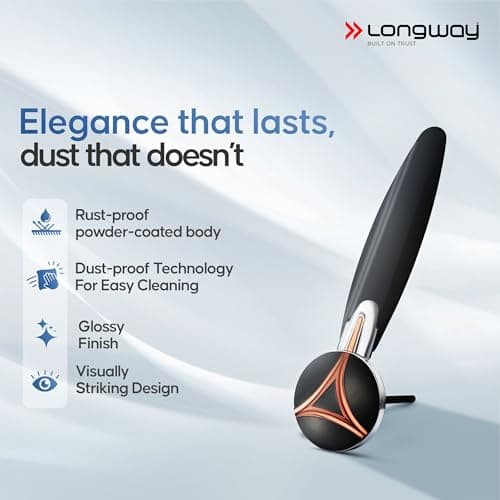 LONGWAY Zephyr 1200 mm BLDC Ceiling Fan with Remote Control | BEE 5 Star Rated Energy Efficient | Ultra High Speed 3 Blade Anti-Dust Decorative Ceiling Fan | 3 Years Warranty (1, Smoked Brown) 4