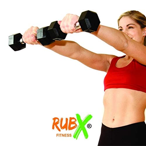 RUBX Rubber Coated Professional Exercise Hex Dumbbells (Pack of Two) 15 Kg x 2pc (Total = 30 kg) 5