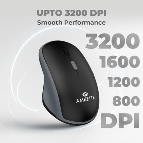 Amkette Primus NXT Wireless Keyboard and Mouse Combo | Silent Keyboard Mouse Wireless | 12 Multimedia Hotkeys | 3200 DPI | 2.4GHz Lag-Free | Long Battery | Ergonomic | Plug & Play | UV-Printed Keys 5